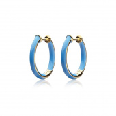 Enamel thin hoops blue (Oro)