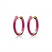 Enamel thin hoops pink (Oro)