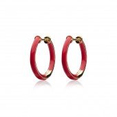 Enamel thin hoops red (Oro)